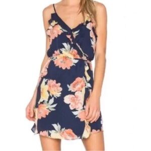 NWT JOIE ‘Foxglove’ Floral Print Silk Dress, Dark Navy, Size L